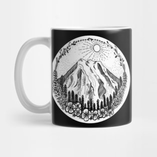 Mountains with Floral Ring Mug